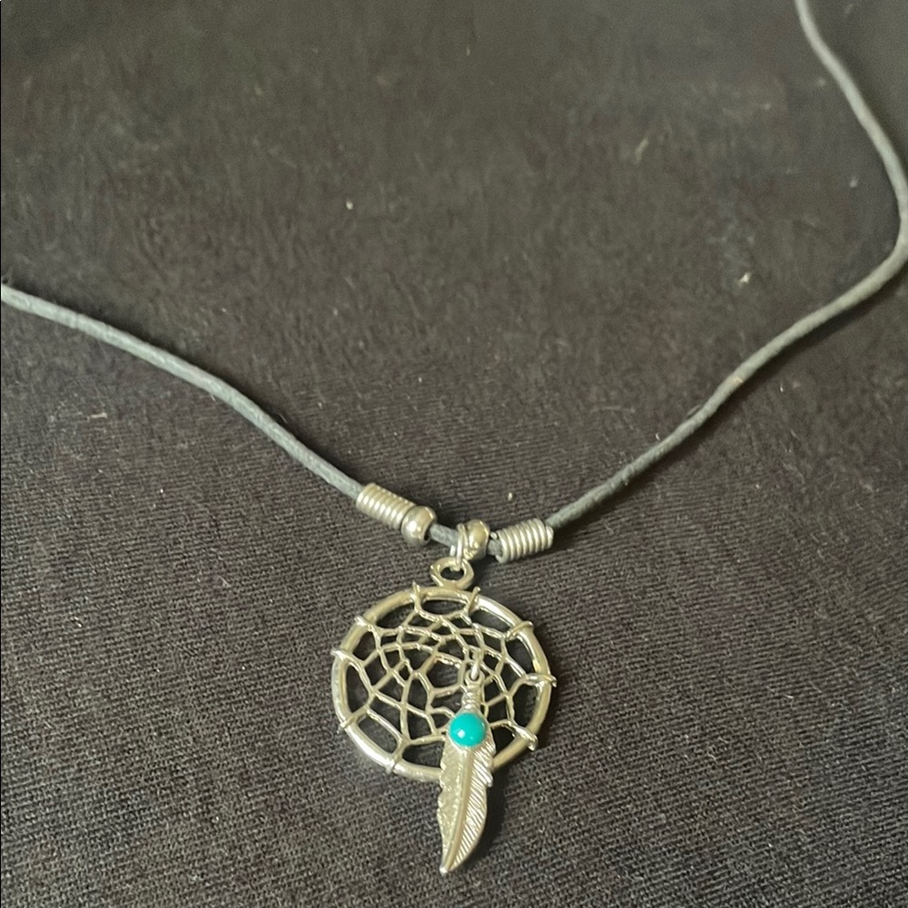 Silver Dreamcatcher Pendant Necklace